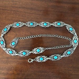 Vintage Silver and turquoise belt